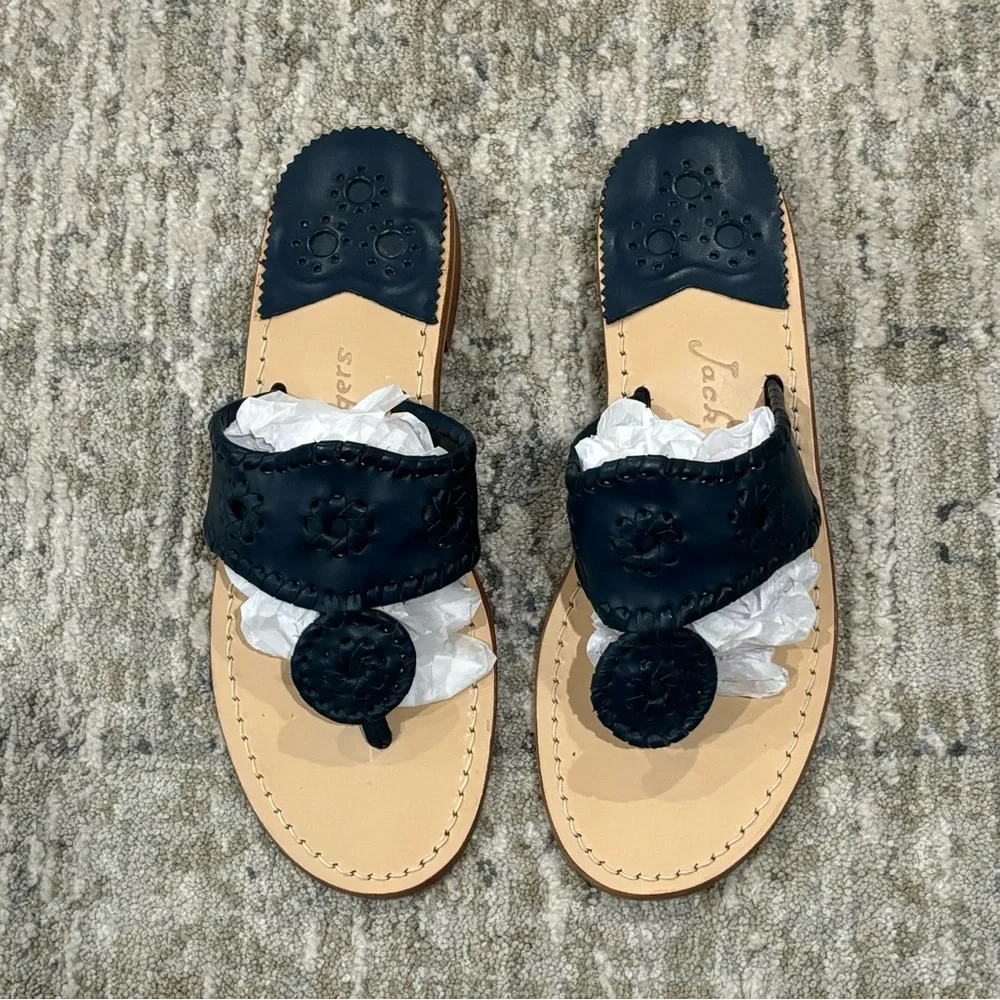 New! Jack Rogers Jack Flat Sandal Midnight Navy Blue Size 7 - Picture 3 of 10